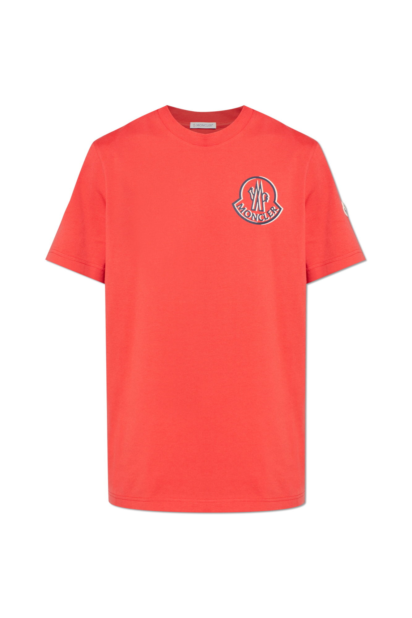 MONCLER ロゴ刺繍 Tシャツ レッド MONCLER ロゴ刺繍 Tシャツ レッド